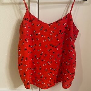 Gap Red Floral Tank Top